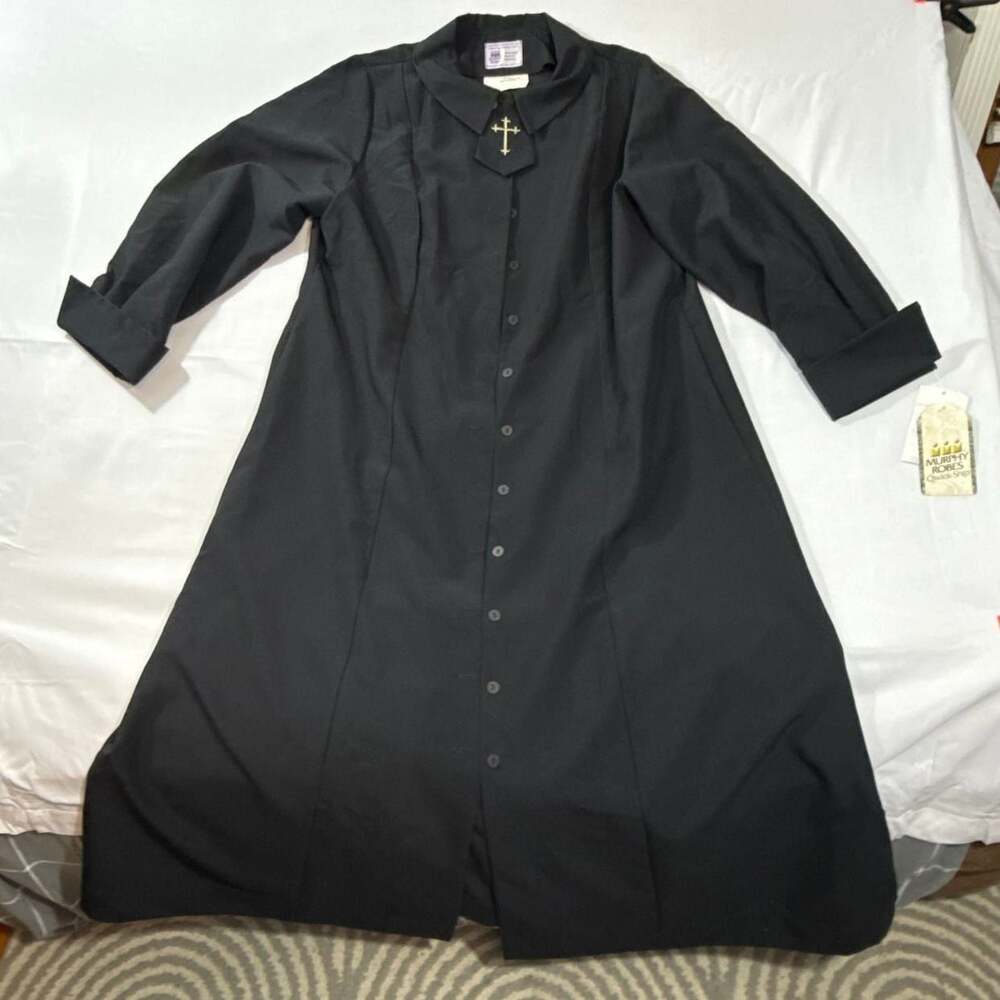 Murphy Robes H148 Women's Viva Black Gabardine Clergy Dress Cassock Robe